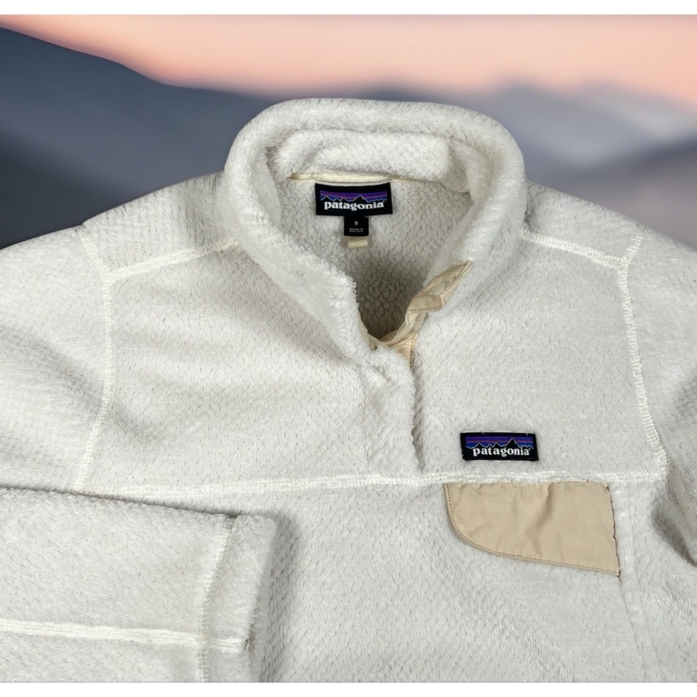 Patagonia Re Tool Snap T Fleece‎ Pullover Women S PolarTec Raw Linen White X Dye